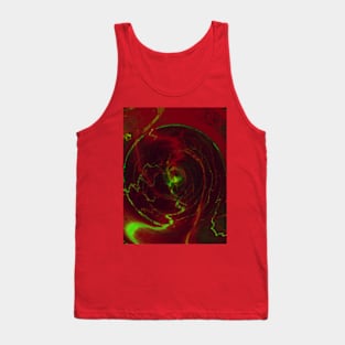 Digital collage, special processing. Energy flows, red and green. Circle. Tank Top